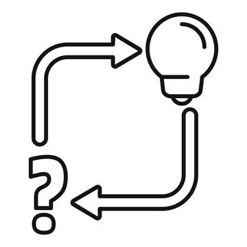 Circular process transforming question mark into light bulb idea Stock Illustration