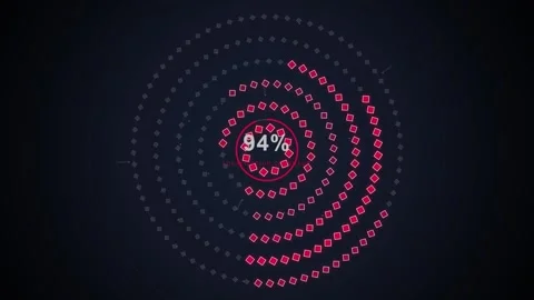 Circular Progress Bar with 25% Loading Indicator, Futuristic UI Element, Da.. Stock Footage 348421525
