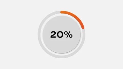 Circular progress bar animation filling from 0% to 20% with smooth motion Stock Footage 310430787