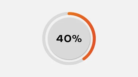 Circular progress bar animation filling from 0% to 40% with smooth motion Stock Footage 310430788