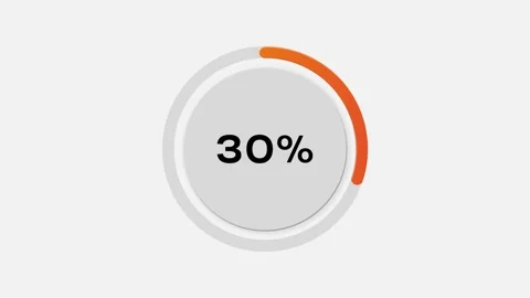 Circular progress bar animation filling from 0% to 30% with smooth motion Stock Footage 310430789