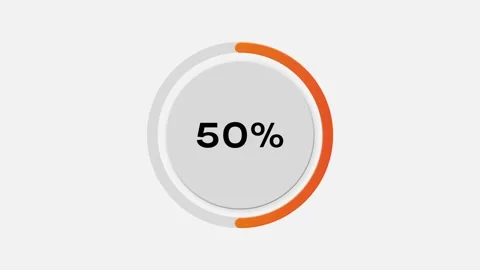 Circular progress bar animation filling from 0% to 50% with smooth motion Stock Footage 310430790