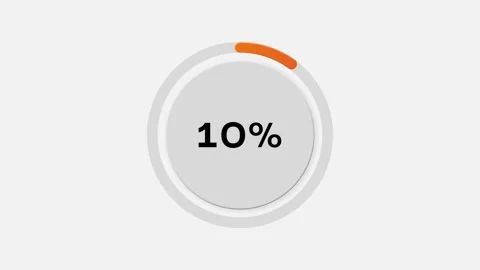Circular progress bar animation filling from 0% to 10% with smooth motion Stock Footage 310430791