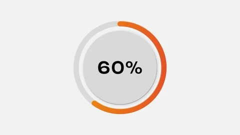 Circular progress bar animation filling from 0% to 60% with smooth motion Stock Footage 310430793