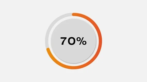 Circular progress bar animation filling from 0% to 70% with smooth motion Stock Footage 310430796