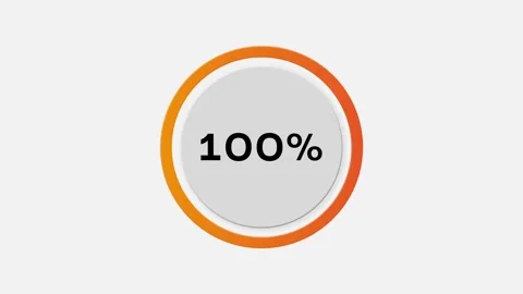 Circular progress bar animation filling from 0% to 100% with smooth motion Stock Footage 310430797