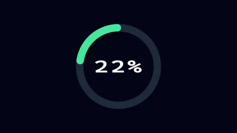 Circular Progress Bar Loading Animation with Percentage Counter Green Stock Footage 333479303