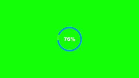 Circular progress bar loading animation with completion checkmark on green .. Video stock 344862859