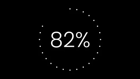 Circular progress bar with percentage in the middle of circle Video stock 327912302