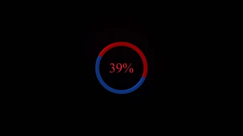 Circular progress bar reaches thirty percent on a dark background. This cir.. Stock Footage 337620243