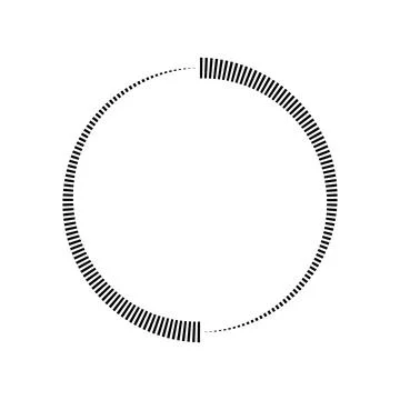 Circular Progress Bar, Segmented Black and White Loading Indicator Stock Illustration