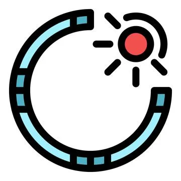 Circular progress bar showing completion percentage with sun icon Ilustración de archivo