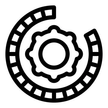 Circular progress bar surrounding rotating gear icon 스톡 일러스트