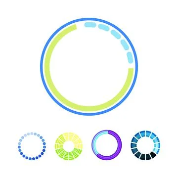 Circular progress bars loading indicators collection Stock Illustration