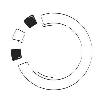 Circular progress chart with blocks doodle linear object イラスト素材