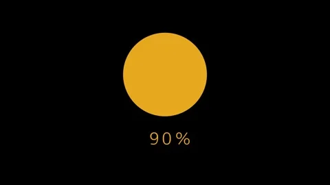 Circular progress chart showing 90 percent Video stock 305394083