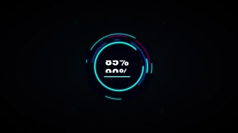 Circular progress indicator with 90 percent completion in a futuristic digi.. 動画素材 336364952