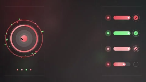 Circular progress indicator animation with sliders control panel technology Stock-Footage 348169697