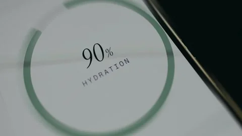 Circular progress indicator displaying 90 percent level of Hydration Stock Footage 335890148
