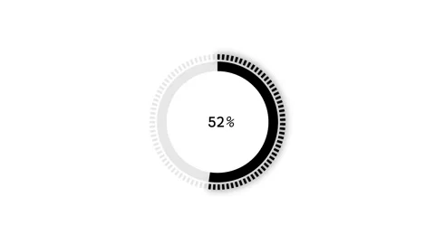 Circular progress indicator showing percentage animation, Modern digital lo.. Видео 337881796