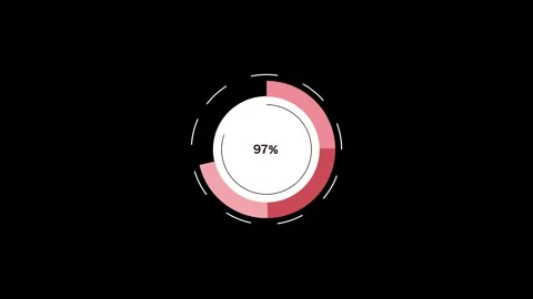 Circular progress indicator showing percentage animation, Minimal clean mod.. Stock Footage 340387982