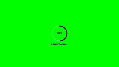 Circular Progress Loading Animation With Percentage Indicator On Green Screen Stock Footage 337356928