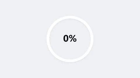 Circular Progress Loading Bar 0 to 100 Percent Orange Ring Motion Loop Stock-Footage 347194255