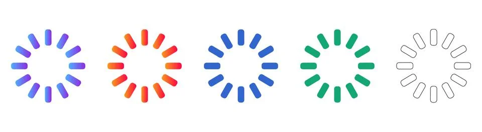 Circular Progress Loading Indicators for Web and Mobile UI 스톡 일러스트