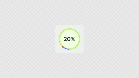 Circular progress percentage increments animated data visualization UI elements Video stock 334871113