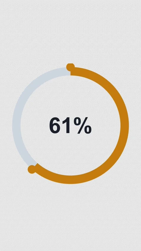 Circular Progress Ring 100 Amber 100 Percent Alpha 4K Vertical 9x16 Light Видео 339507869