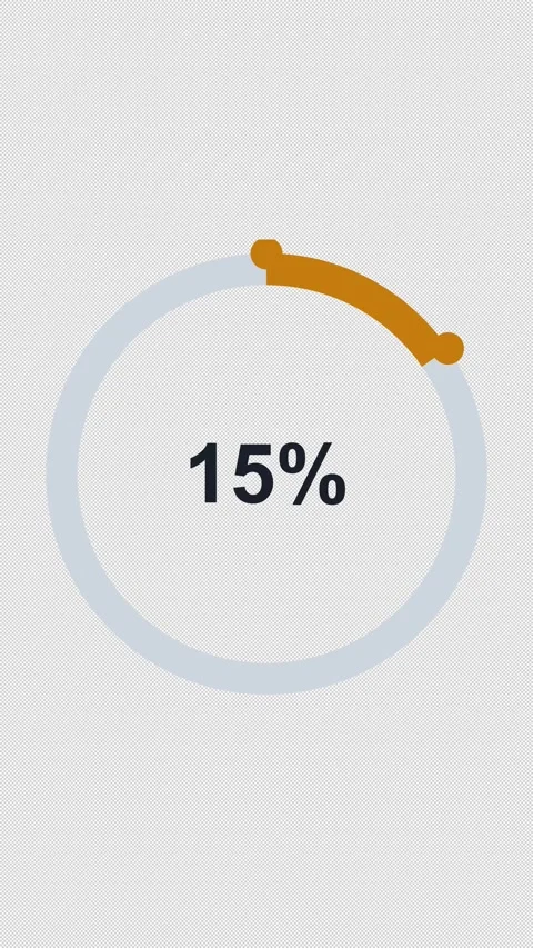 Circular Progress Ring 25 Amber 25 Percent Overlay Alpha 4K Vertical 9x16 Light Video stock 339507925