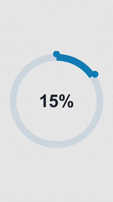 Circular Progress Ring 25 Cyan 25 Percent Overlay Alpha 4K Vertical 9x16 Light Видео 339507929