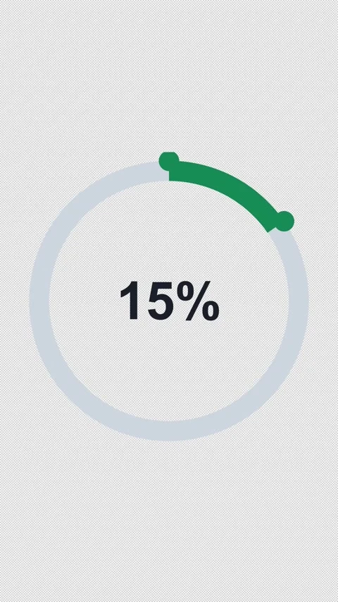 Circular Progress Ring 25 Green 25 Percent Overlay Alpha 4K Vertical 9x16 Light Stockbeeldmateriaal 339507926