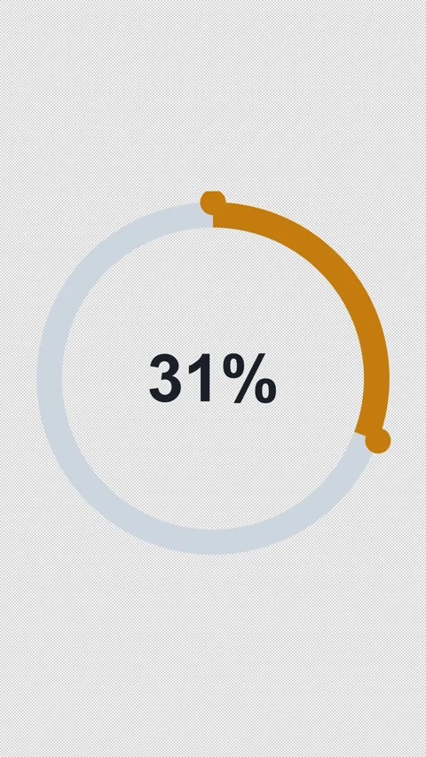 Circular Progress Ring 50 Amber 50 Percent Overlay Alpha 4K Vertical 9x16 Light Vídeos de archivo 339507912