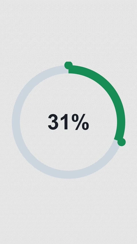 Circular Progress Ring 50 Green 50 Percent Overlay Alpha 4K Vertical 9x16 Light 스톡 동영상 339507923