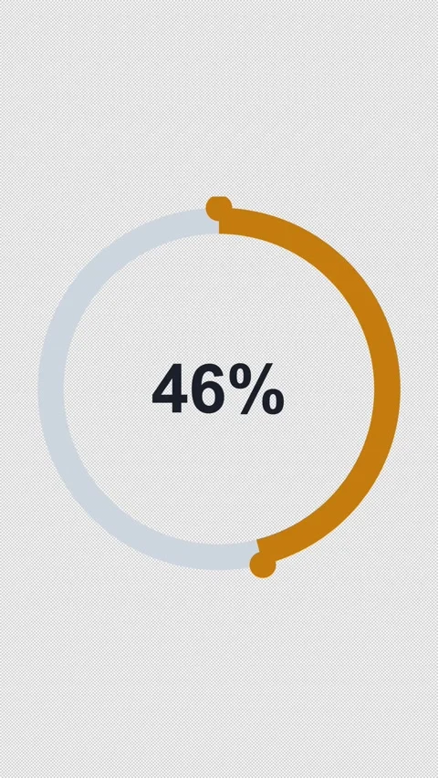Circular Progress Ring 75 Amber 75 Percent Overlay Alpha 4K Vertical 9x16 Light Видео 339507905