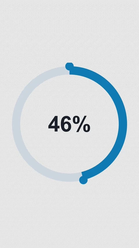 Circular Progress Ring 75 Cyan 75 Percent Overlay Alpha 4K Vertical 9x16 Light Stock-Footage 339507911