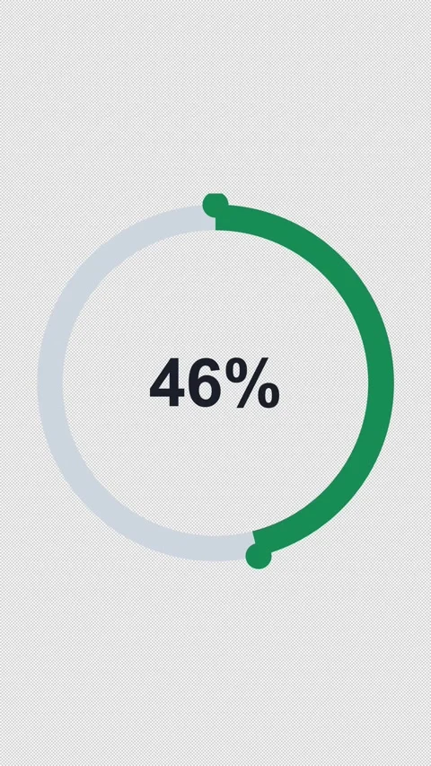 Circular Progress Ring 75 Green 75 Percent Overlay Alpha 4K Vertical 9x16 Light Vídeo Stock 339507909