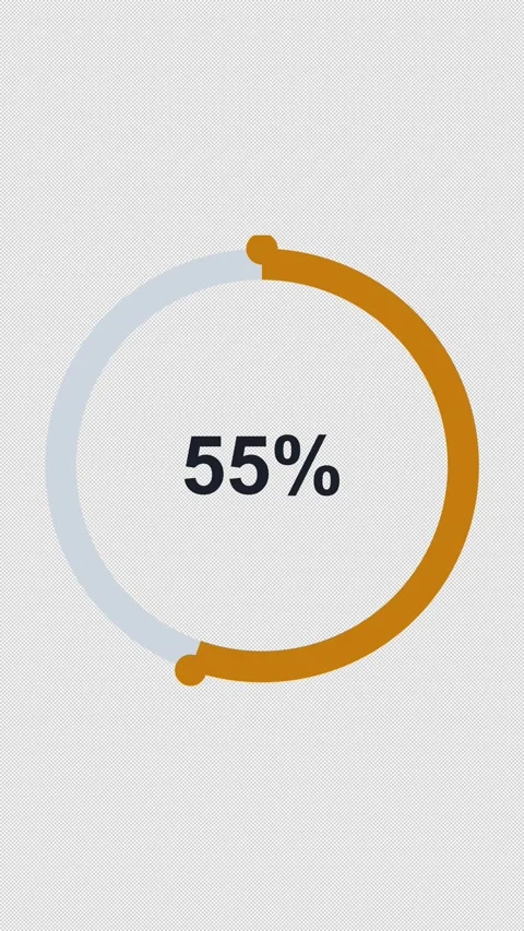 Circular Progress Ring 90 Amber 90 Percent Overlay Alpha 4K Vertical 9x16 Light 库存影片 339507881