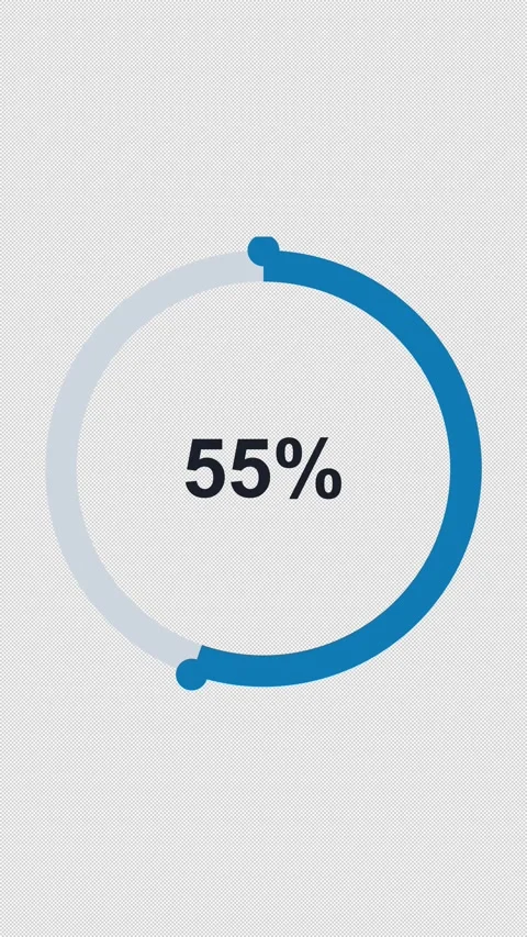 Circular Progress Ring 90 Cyan 90 Percent Overlay Alpha 4K Vertical 9x16 Light 库存影片 339507906