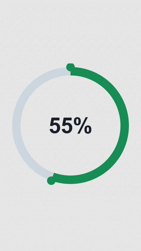 Circular Progress Ring 90 Green 90 Percent Overlay Alpha 4K Vertical 9x16 Light Vídeos de archivo 339507883