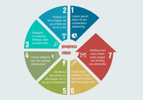 Circular progress steps Stock Illustration