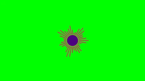A circular purple audio visualizer element isolated on a bright green backg.. Stock-Footage 340267336