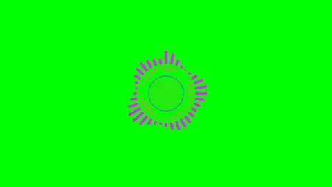 A circular purple sound wave visualizer on a vibrant chroma key green backg.. Stock Footage 340264890