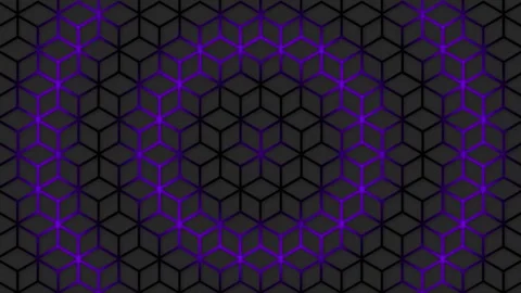 Circular Purple wave moving over hexagonal shape futuristic background. Stock Footage 276161790