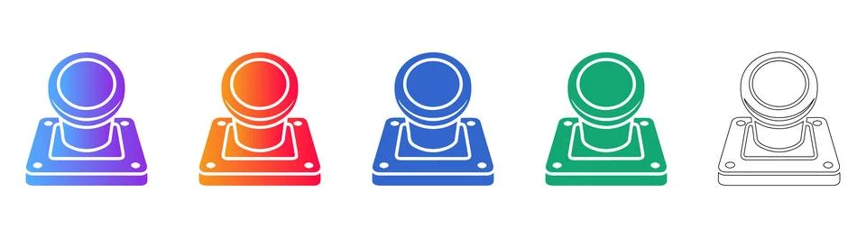 Circular Push Button Icons for Control Panels Stock Illustration
