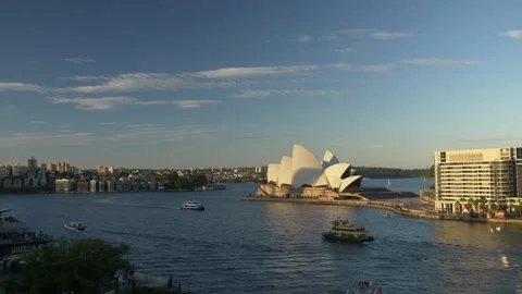 Circular Quay and Opera House sunset Stock Footage 168378823
