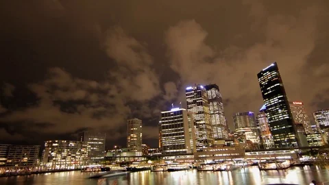 Circular Quay Night Timelapse Video stock 70369761