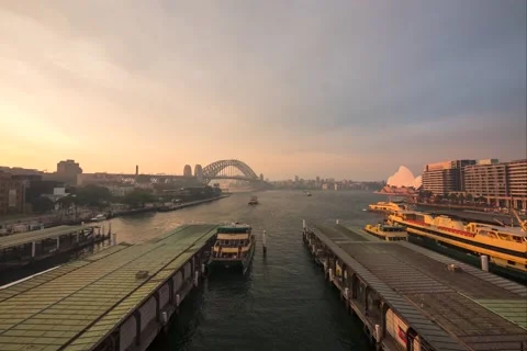 Circular Quay Sunset Time Lapse Video stock 152919874