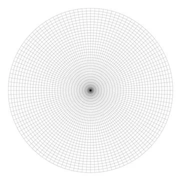 Circular Radar Grid Lines Geometric Pattern Vector Stock Illustration